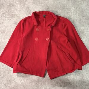 Madison Red Cropped Double Button Jacket